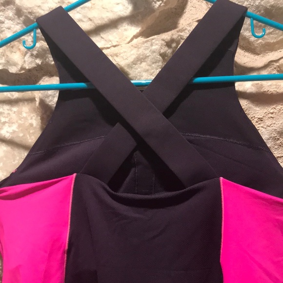 Lululemon Pink and Black Crossback Top Size- 8 - Picture 3 of 4